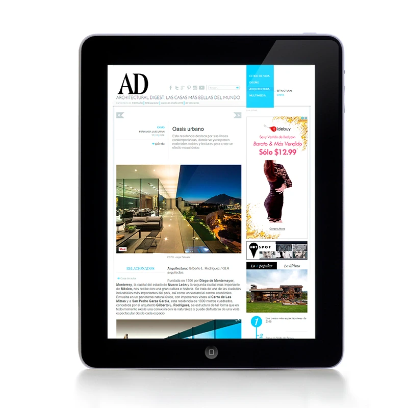 Architectural Digest México, 2016 — coverage of GLR Arquitectos