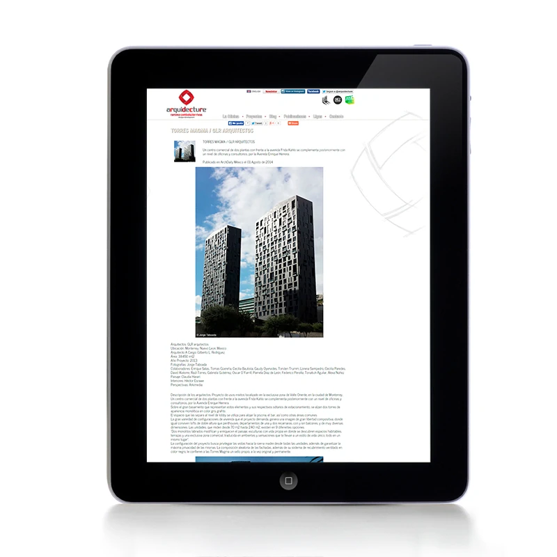 Arquidecture, 2014 — coverage of GLR Arquitectos