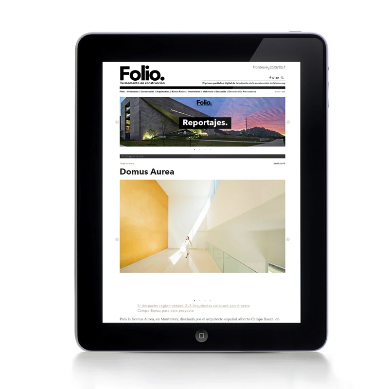 Folio, 2017 — coverage of GLR Arquitectos