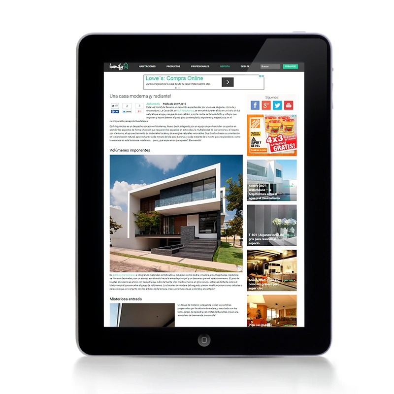 Homify, 2015 — coverage of GLR Arquitectos