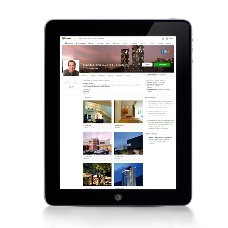 Houzz, 2013 — coverage of GLR Arquitectos