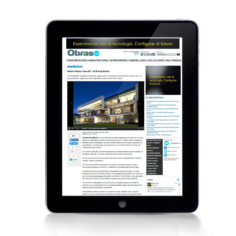 Obras web, 2016 — coverage of GLR Arquitectos