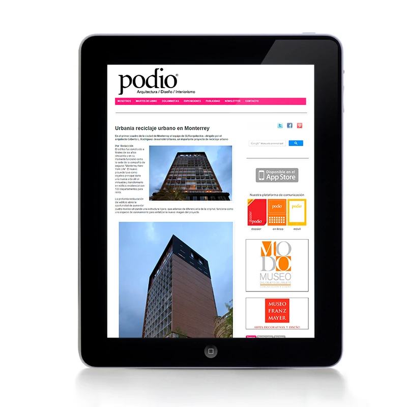 Podio,  — coverage of GLR Arquitectos