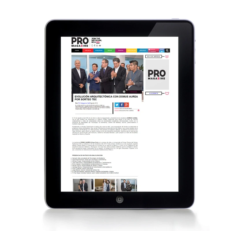 Promagazine, 2016 — coverage of GLR Arquitectos